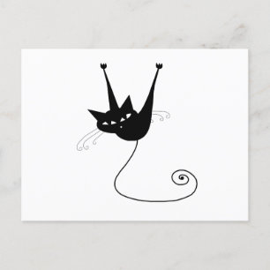 Your Text - Black Cat Character Pose 10 Poster Postcard