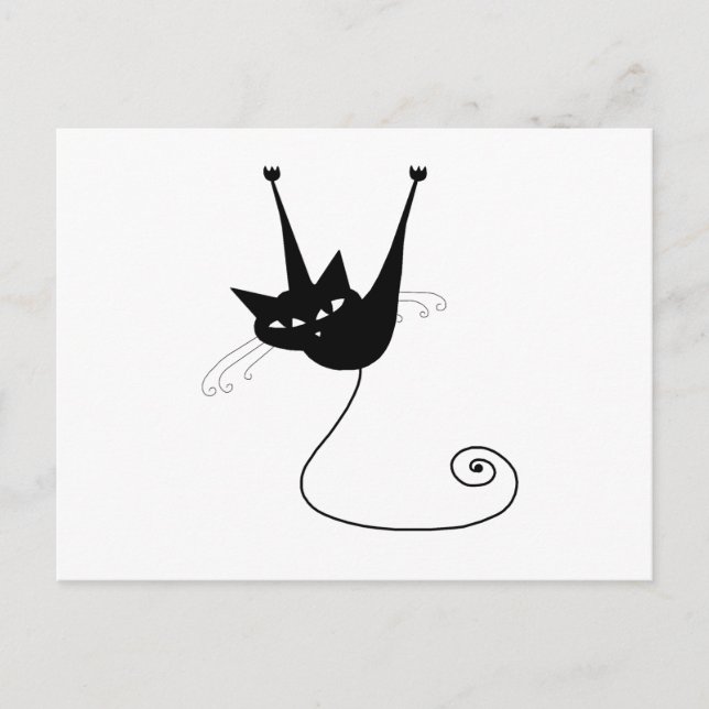 Your Text - Black Cat Character Pose 10 Poster Postcard (Front)