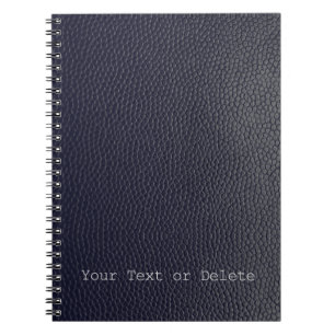 Your Text Black Leather/Skin Pattern Notebook