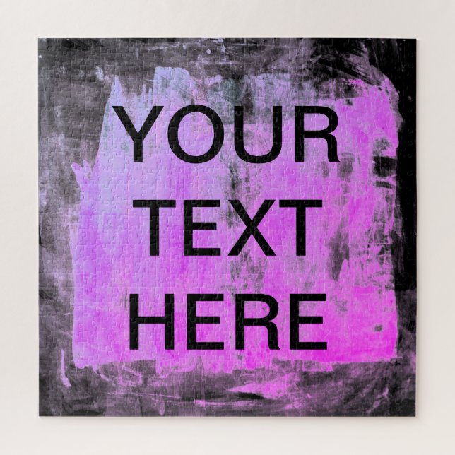 Your Text & Bright Pink Purple Magenta Background Jigsaw Puzzle (Vertical)