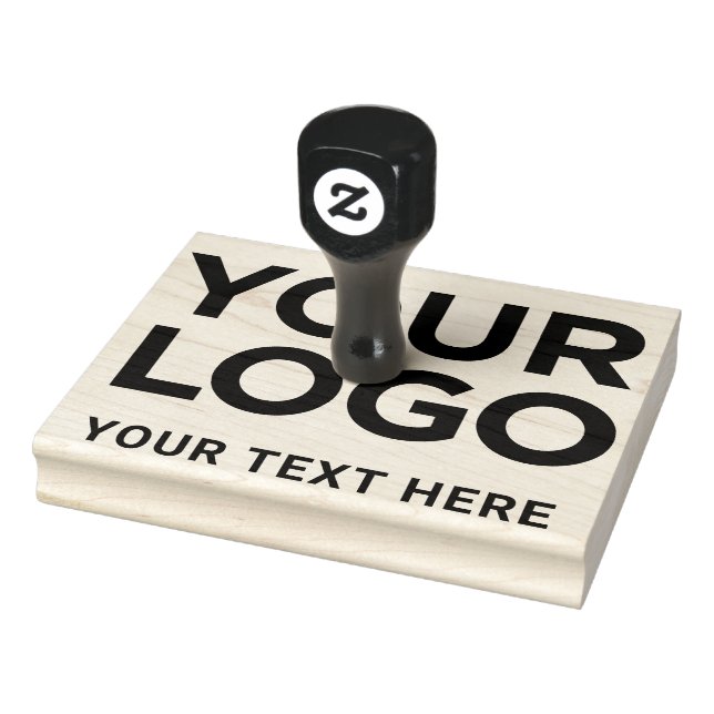 Your Text Business Name Logo Simple Large Rubber Stamp (Stamp)