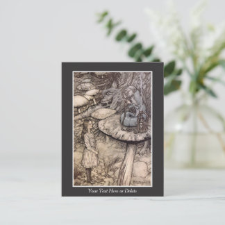 Your Text/Colour Alice with Caterpillar Rackham Ar Postcard