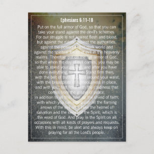 Your Text/Colour Armour of God Shield Ephesians 6: Postcard