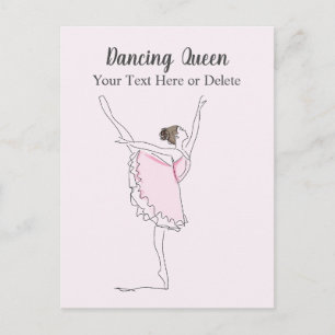Your Text & Colour Blush Pink Ballet Dancer in Tut Postcard