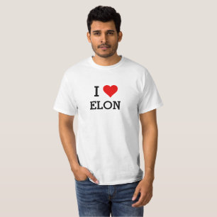 Your Text/Colour Classic I Love Elon Red Heart T-Shirt