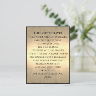 Your Text/Colour Lord's Prayer Bible Beige Glow Postcard