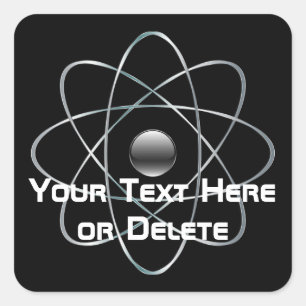 Your Text/Colour Silver Atomic Symbol Science STEM Square Sticker