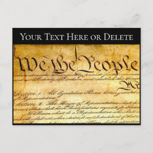 Your Text/Colour U.S. Constitution We the People Postcard