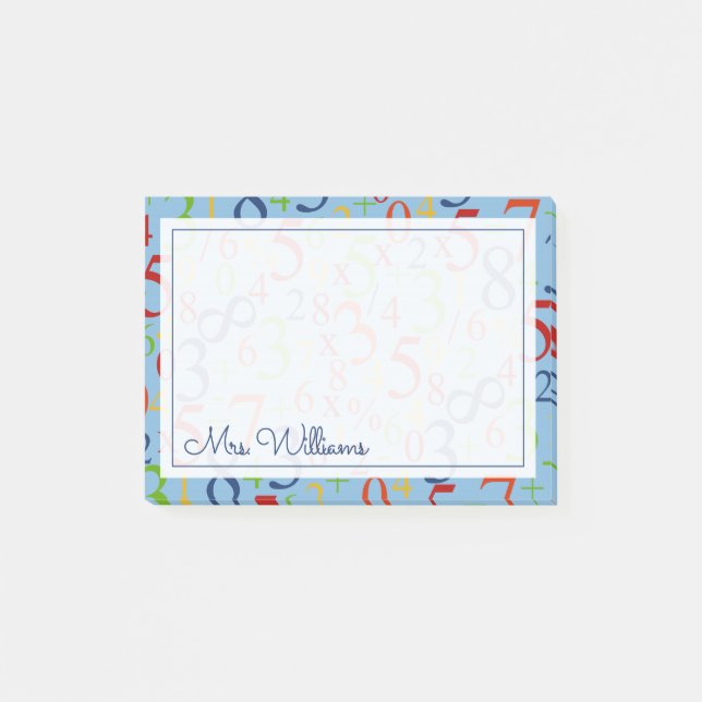 Your Text | Colourful Math Post-it Notes (Front)