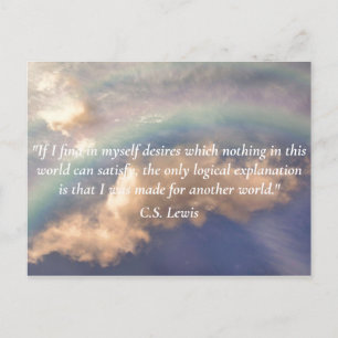 Your Text CS Lewis Made for Another World Rainbow Postcard