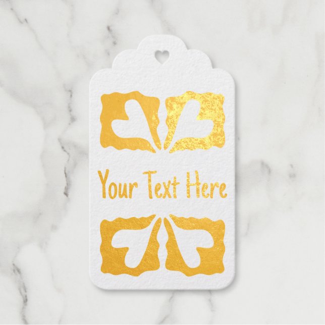 Your text custom hearts gift tags (Front)