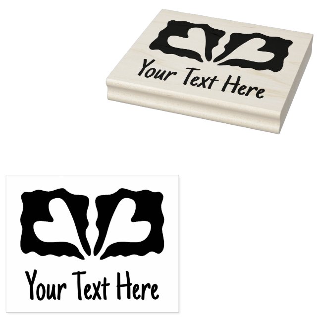 Your text custom hearts rubber stamp (Stamped)