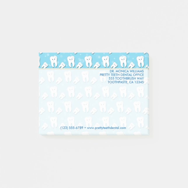 Your Text | Cute Teeth Dental Office Post-it Notes (Front)