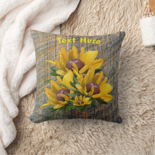 Your Text Daisy Flower Personalised    Cushion