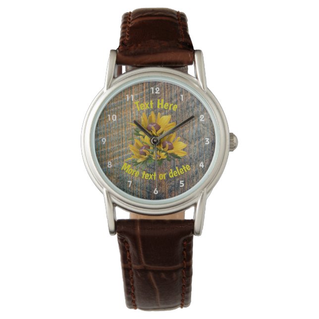 Your Text Daisy Flower Personalised   Watch (Front)