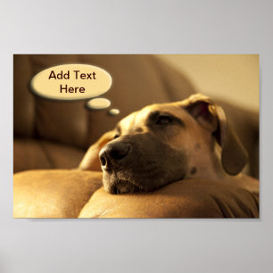 Your Text Dane Puppy Poster