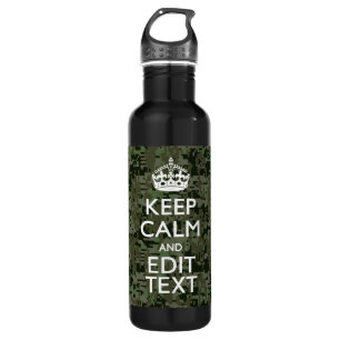 Your Text Digital Camouflage Camo Keep Calm 710 Ml Water Bottle