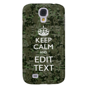Your Text Digital Camouflage Camo Keep Calm Galaxy S4 Case