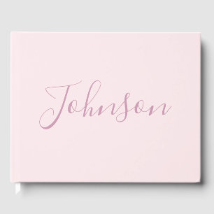 Your Text Elegant Script & Soft Blush Pink Guest Book