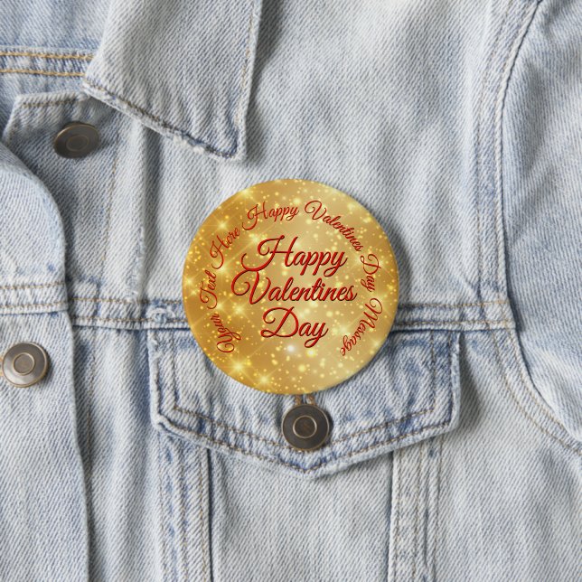 Your TEXT Gold Valentines Day Message badge (In Situ)