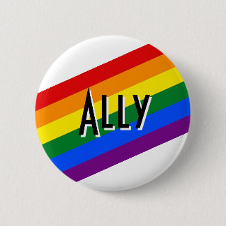 your text here ally rainbow pride button pin badge