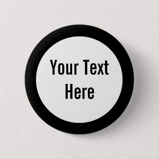 Your Text Here Black Border Custom Button