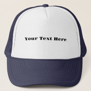 Your Text Here Custom Cap Black Text Navy Colour