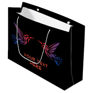 Your Text Here Text Custom Left Right Image Large Gift Bag