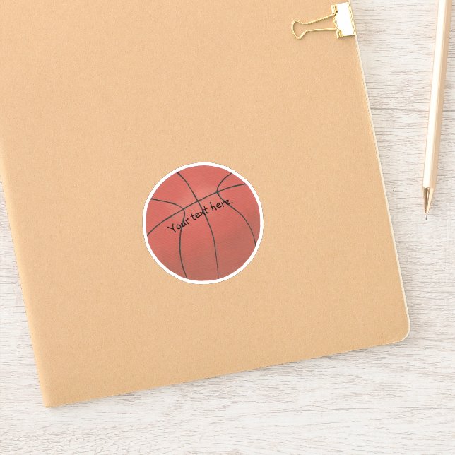 Your Text Here, Vinyl Basketball Stickers (Notebook)