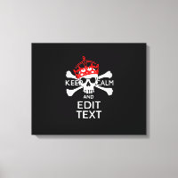 Your Text Keep Calm Red Crown Crossbones Skull