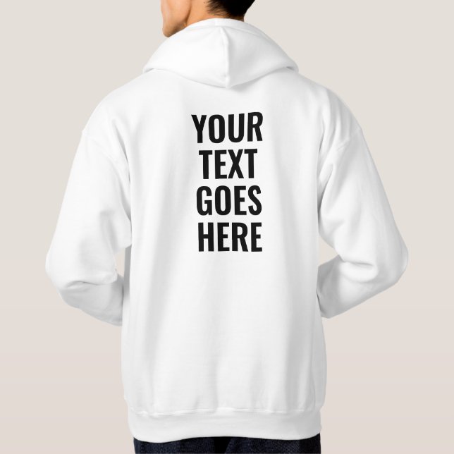 Your Text Mens Back Side Printed Modern Elegant Hoodie (Back)