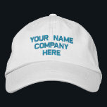 Your Text Name and Colours Hat Embroidered Cap<br><div class="desc">Choose Fonts and Colour - Desgn Your Own Easy Personalised Promotional Embroidered Baseball Caps with Custom Text - Add Your Text - Name - Company / Number / Letter / Slogan - Tagline / or Website , Phone , E-mail , Social Media Handle / More - Choose Your Colour /...</div>