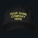 Your Text Name Colours Baseball Cap Embroidered Ha<br><div class="desc">Easy Personalised Promotional Hats - Add Your Text - Name - Company / Number / Letter / Slogan - Tagline / or Website , Phone , E-mail , Social Media Handle , Address , Logo - Photo / more - Choose Your Colour / Size / Font - Make your unique...</div>