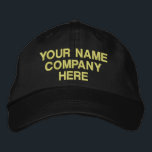 Your Text Name Colours Baseball Cap Embroidered Ha<br><div class="desc">Easy Personalised Promotional Hats - Add Your Text - Name - Company / Number / Letter / Slogan - Tagline / or Website , Phone , E-mail , Social Media Handle , Address , Logo - Photo / more - Choose Your Colour / Size / Font - Make your unique...</div>