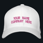 Your Text Name Info Embroidered Baseball Cap<br><div class="desc">Easy Personalised Promotional Cap - Add Your Text - Name - Company / Number / Letter / Slogan - Tagline / or Website , Phone , E-mail , Social Media Handle , Address , Logo - Photo / more - Choose Your Colour / Size / Font - Make your unique...</div>
