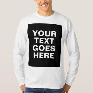 Your Text Name Mens Modern Long Sleeve Template T-Shirt