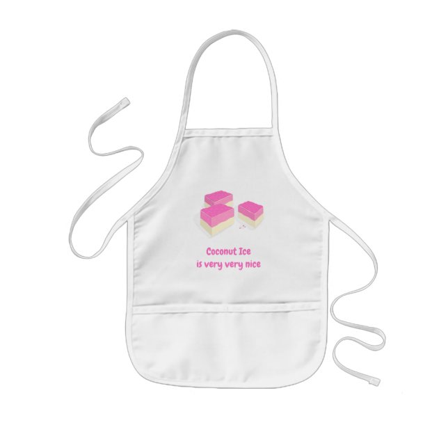 Your text on Coconut Ice - pink & white layers Kids Apron (Front)