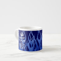 Your Text on Keep Calm on Navy Blue Racing Flames