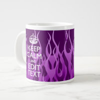 Your Text on Keep Calm Purple Racing Flames Decor