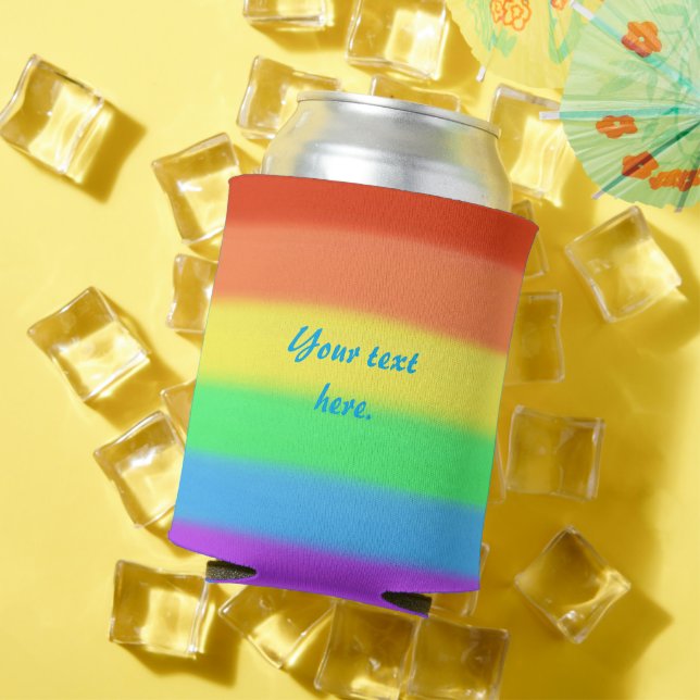 Your Text on Rainbow Blends Can Covers Cooler (In Situ Summer)