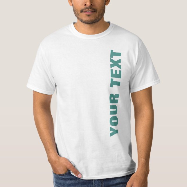 Your Text Or Name Double Sided Mens Modern Value T-Shirt (Front)