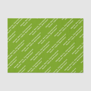 Your Text Pattern All Over Print Green/White Tissue Paper