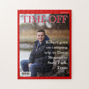 YOUR TEXT, PHOTO, Fun fake news magazine cover, Jigsaw Puzzle