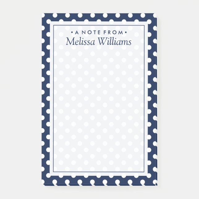 Your Text | Polka Dot Pattern Post-it Notes (Front)