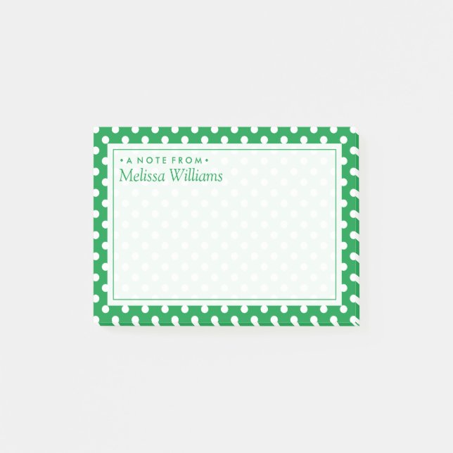 Your Text | Polka Dot Pattern Post-it Notes (Front)