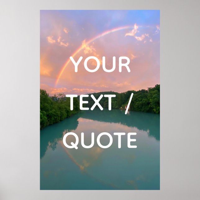  YOUR TEXT/ QUOTE CUSTOM PERSONALIZE SUNSET LAKE  POSTER (Front)