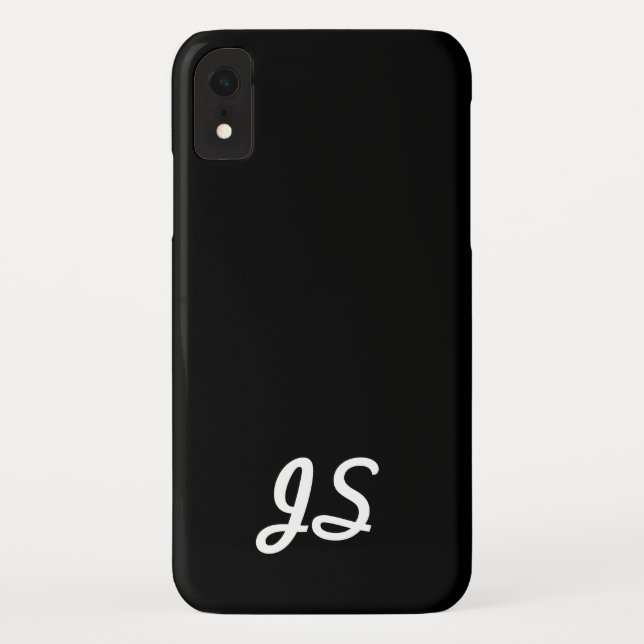 Your Text, Simple, Retro-Styled Script | Black Case-Mate iPhone Case (Back)