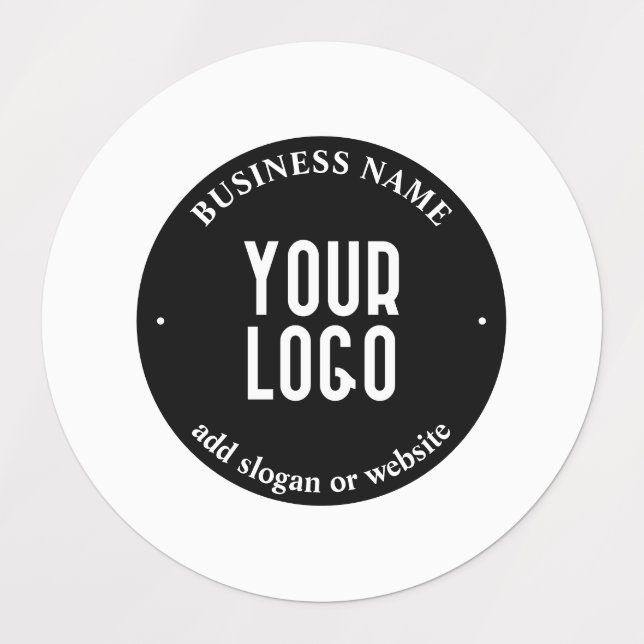 Your Text & Uploaded Logo | Editable Black & White (Design 1)