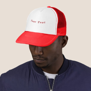 Your Text Vibrant Red Contrast Highlights Elegant  Trucker Hat