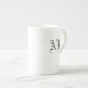 Your Text White Bone China Mug Monogram Template